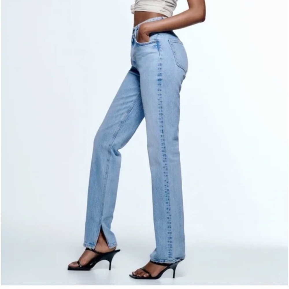 TRF slim split Jeans blue Zara Ref 2569/260